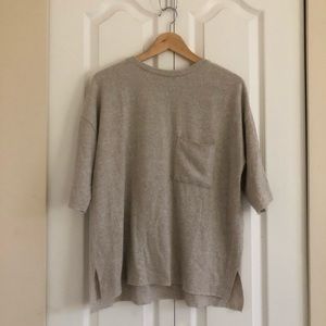 Zara 3/4 Sleeve Oversized Cream Sweater